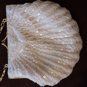 White beaded Purse